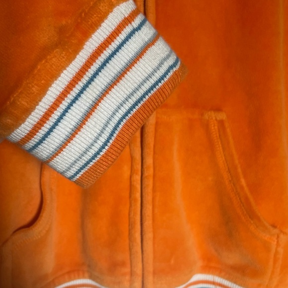 Orange y2k velour zip up - Picture 2 of 4